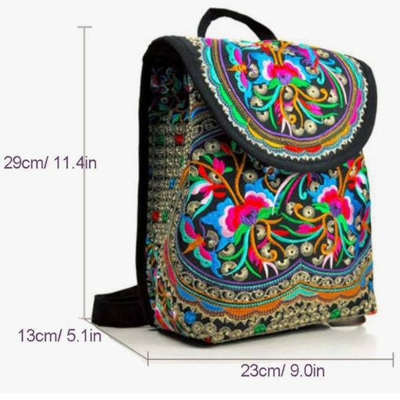 Embroidered Multicolor Backpack - Picture 9 of 9